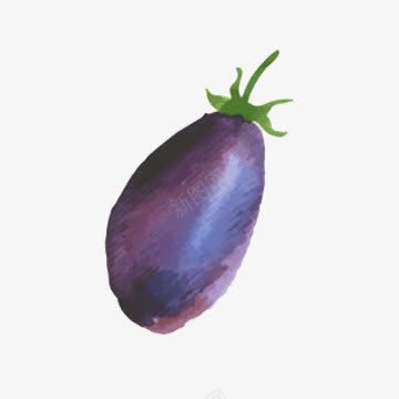 手绘紫茄png免抠素材_88icon https://88icon.com 彩绘 瓜果 紫色 美食 茄子 蔬菜 食材