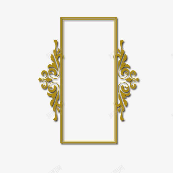 金色边框png免抠素材_88icon https://88icon.com 边框 金色 镜框