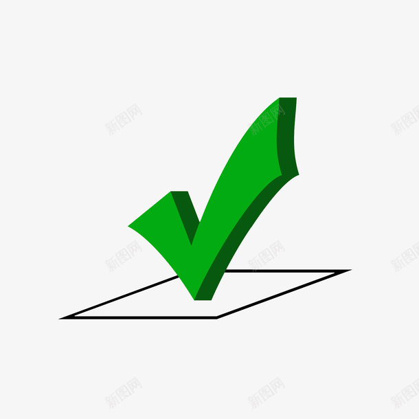 在黑色框内立体的绿色勾号psd免抠素材_88icon https://88icon.com 正确符号 立体效果 立体符号 绿色勾号 黑色边框