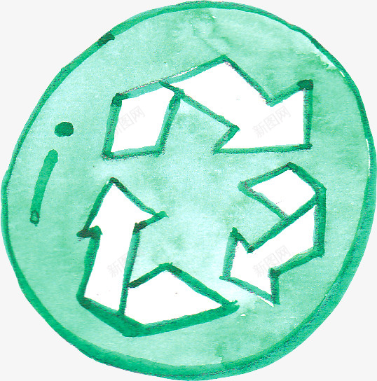 手绘回收标志png免抠素材_88icon https://88icon.com 回收标志 手绘