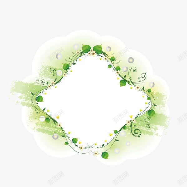 花纹绿色线条文案背景元素png免抠素材_88icon https://88icon.com 文案背景元素 线条 绿色 花纹