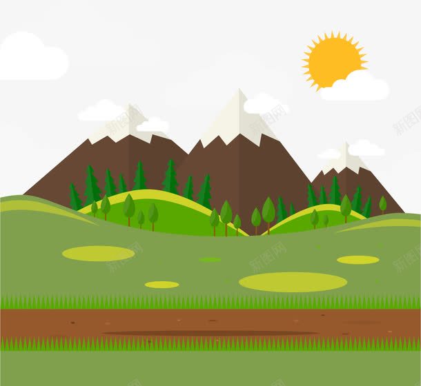 手绘山路png免抠素材_88icon https://88icon.com 大山 山路 手绘