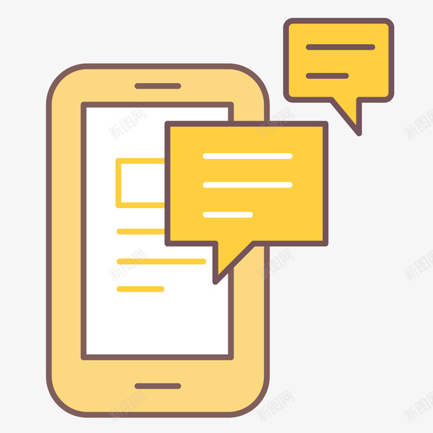 黄色手绘圆角社交交流矢量图ai免抠素材_88icon https://88icon.com 交流 卡通插画 商务 圆角 扁平化 手绘 社交 黄色 矢量图