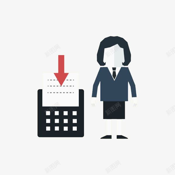 卡通打印女png免抠素材_88icon https://88icon.com 上班族 动漫 卡通 商务 女人 工作 手绘 打印机