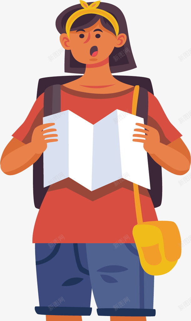 拿着地图自己旅游的人矢量图ai免抠素材_88icon https://88icon.com 探险的人 旅游 旅游季 旅游的人 看地图 矢量png 矢量图