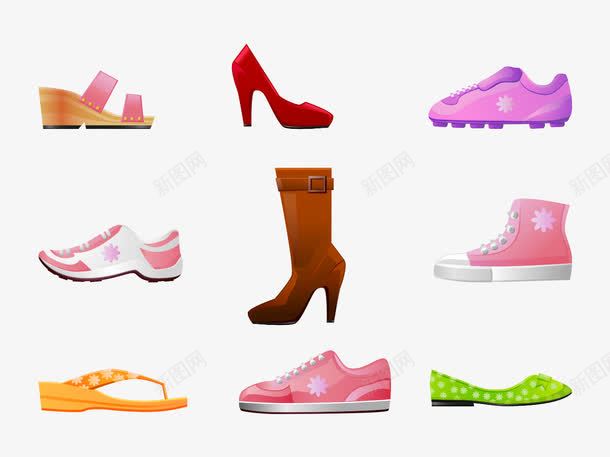女鞋矢量图ai免抠素材_88icon https://88icon.com 女靴 运动鞋 鞋靴 矢量图