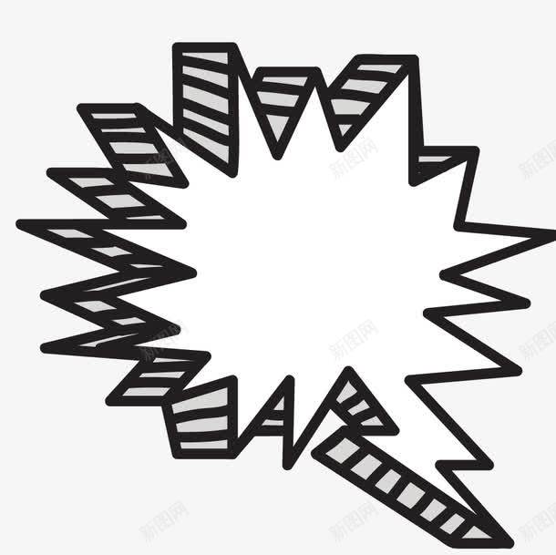 手绘漫画对话框png免抠素材_88icon https://88icon.com 手绘漫画黑白对话框