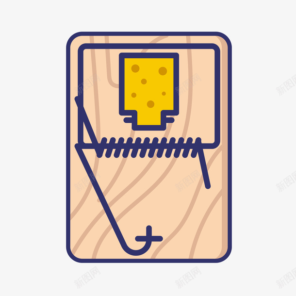 卡通老鼠夹矢量图ai免抠素材_88icon https://88icon.com 动物夹子 卡通 夹住 夹子 手绘 老鼠 老鼠夹 诱惑 矢量图