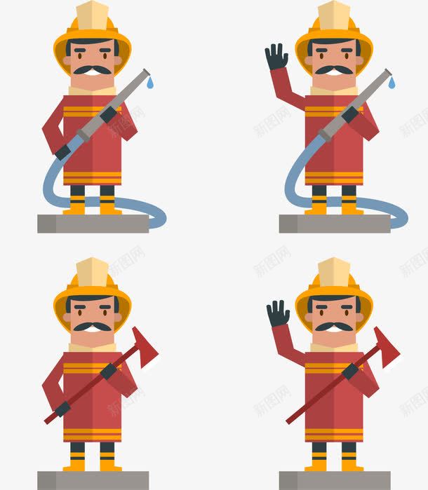 卡通消防员png免抠素材_88icon https://88icon.com 打招呼 招手 救援人员 救火 火灾报警 火灾救援 灭火