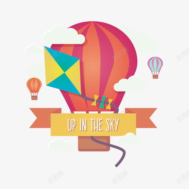 风筝和气球矢量图ai免抠素材_88icon https://88icon.com 气球 矢量风筝 风筝 矢量图
