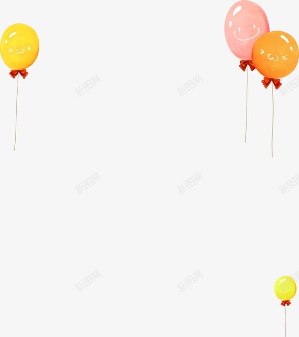 飞在空中手绘气球png免抠素材_88icon https://88icon.com 气球 空中