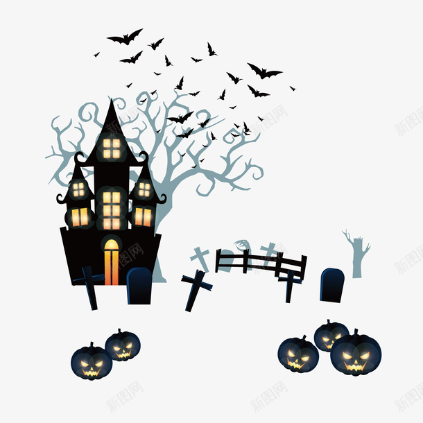 万圣节卡通剪影创意矢量图ai免抠素材_88icon https://88icon.com 创意 创意卡通 剪影 卡通矢量 矢量创意 矢量剪影 矢量卡通 矢量图