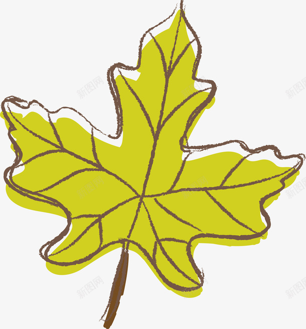 水彩树叶涂色矢量图ai免抠素材_88icon https://88icon.com 创意 填色 填色设计 树叶 树叶涂色 精美 矢量图