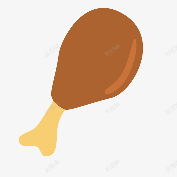 棕色鸡腿手绘简图png免抠素材_88icon https://88icon.com 公鸡 好吃的 简图 美味的 美食 食物 鸡肉 鸡腿