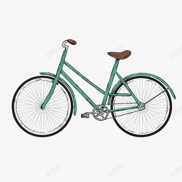 绿色单车png免抠素材_88icon https://88icon.com 单车 手绘 绿色