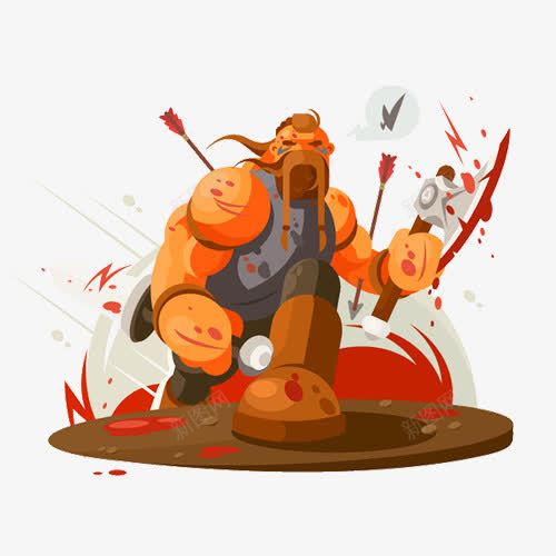 战争中的战士png免抠素材_88icon https://88icon.com 受伤 弓箭 战争 战士 斧头 武器