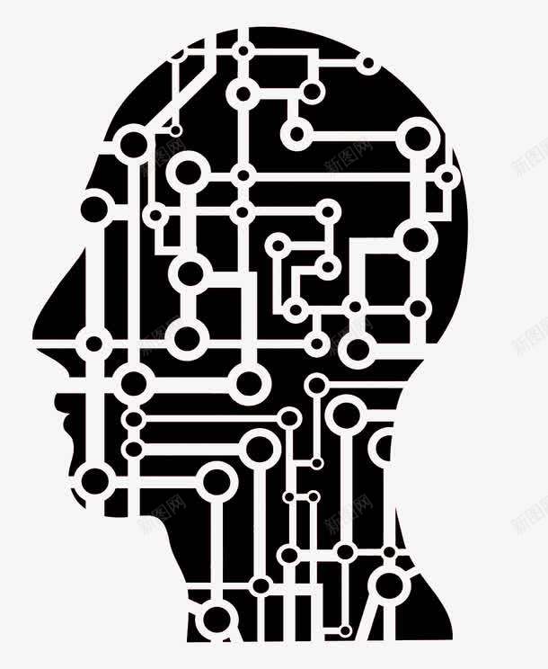 人脑电流图png免抠素材_88icon https://88icon.com 人脑 电流 电路板 黑色