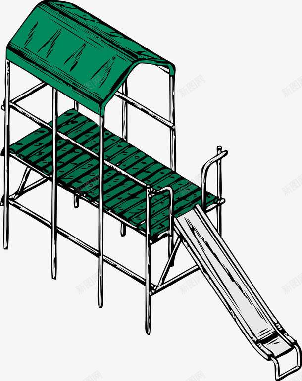 大棚滑梯png免抠素材_88icon https://88icon.com 大棚 滑梯 绿色