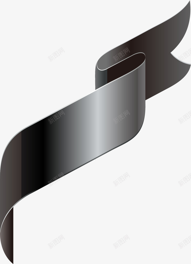 手绘黑色绸缎矢量图ai免抠素材_88icon https://88icon.com 手绘 标签 绸缎 黑色 矢量图