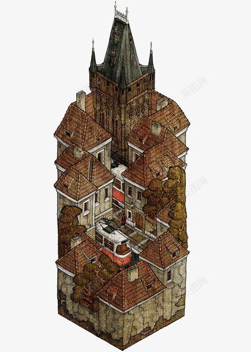 欧式建筑png免抠素材_88icon https://88icon.com 卡通建筑 复古建筑 房子 手绘建筑 豪华欧式建筑