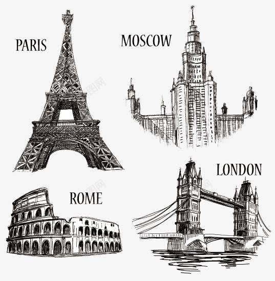 旅游各国名建筑png免抠素材_88icon https://88icon.com 伦敦 墨西哥 旅游 法国 罗马