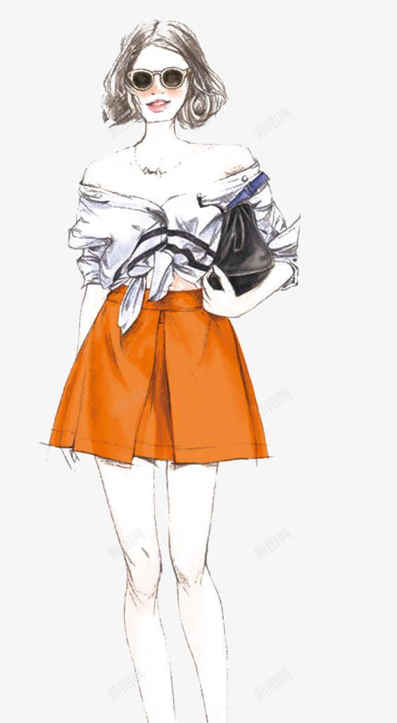 时尚短发女孩png免抠素材_88icon https://88icon.com 卡通 卷发 女孩 手绘 插画 时装 短发
