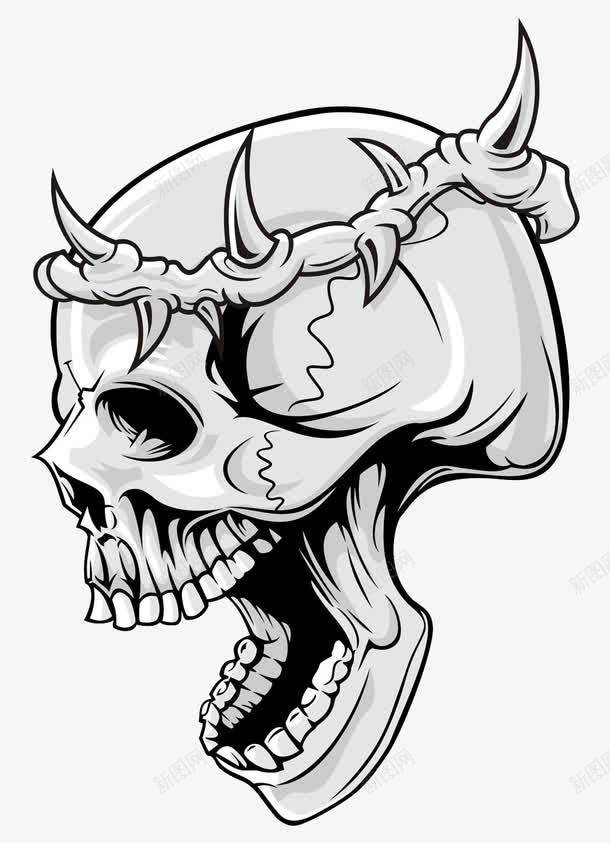 骷髅头骨头png免抠素材_88icon https://88icon.com 头部 牙齿 骨头 骷髅头
