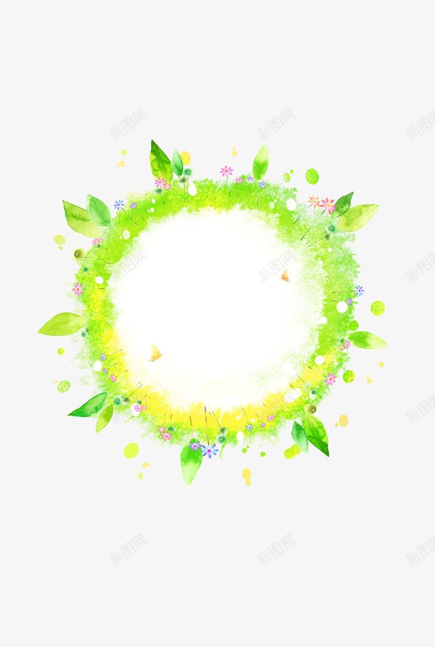 绿色圈圈png免抠素材_88icon https://88icon.com 叶子 春 绿色