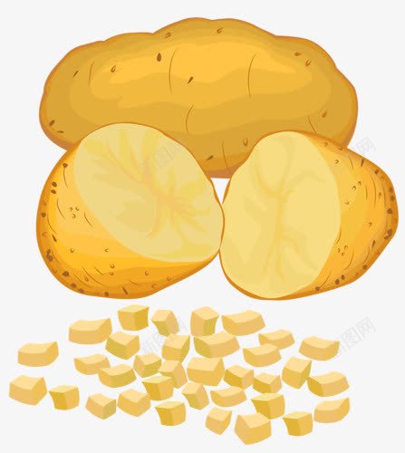 土豆块png免抠素材_88icon https://88icon.com 土豆 食材 食物