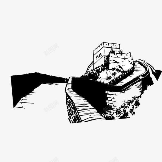 手绘长城烽火台png免抠素材_88icon https://88icon.com 城墙 山路 烽火台 长城 长城卡通