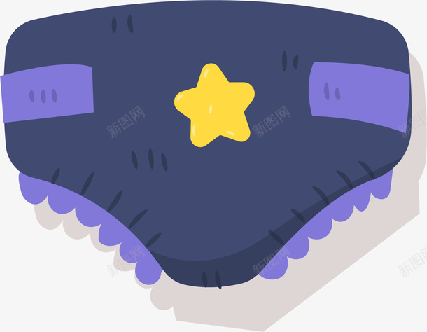 蓝色卡通尿不湿png免抠素材_88icon https://88icon.com 卡通 可爱 婴儿用品 尿不湿 矢量图案 蓝色