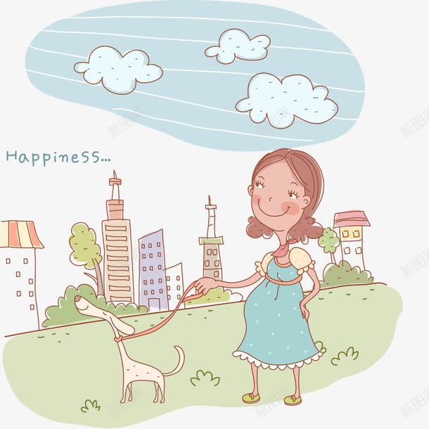 散步遛狗png免抠素材_88icon https://88icon.com 孕妇 散步 遛狗