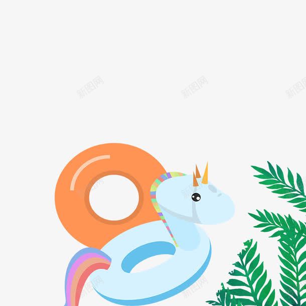 游泳圈png免抠素材_88icon https://88icon.com 叶子 树叶 椰子树 橙色 海边 游泳 游泳圈