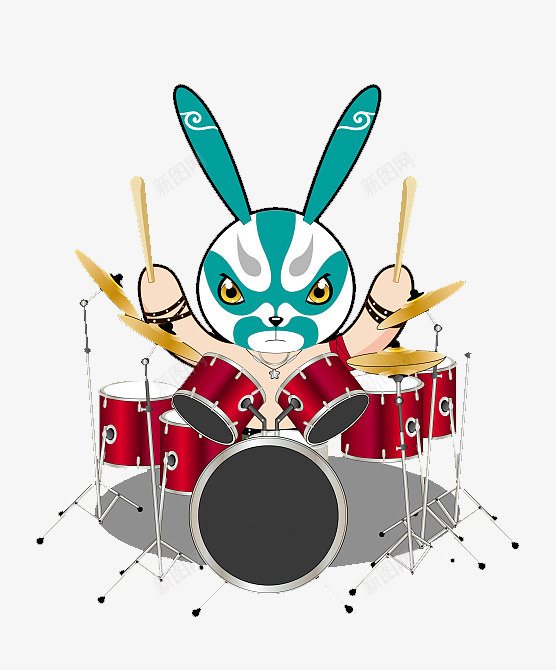 装饰插图潮流兔子打鼓png免抠素材_88icon https://88icon.com 兔子 打鼓 摇滚 架子鼓 架子鼓矢量图 潮流 装饰插图 音乐表演