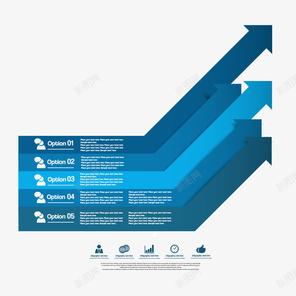 蓝色箭头信息图矢量图ai免抠素材_88icon https://88icon.com ppt素材 信息图 箭头 蓝色箭头 矢量图
