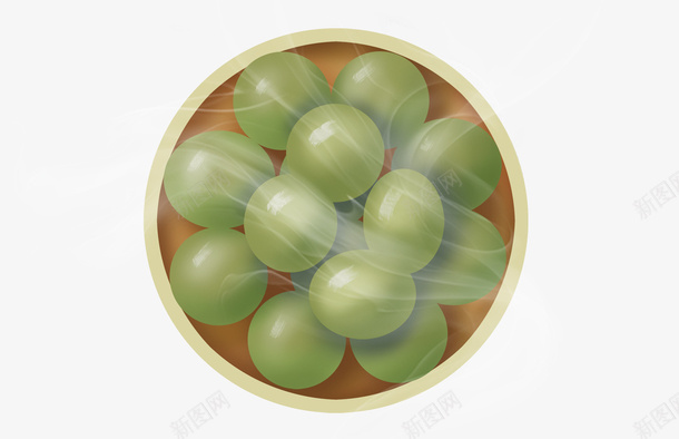 手绘插画清明节食物青团飘香png免抠素材_88icon https://88icon.com 传统饮食 手绘 插画 清明节 青团 食物 香气