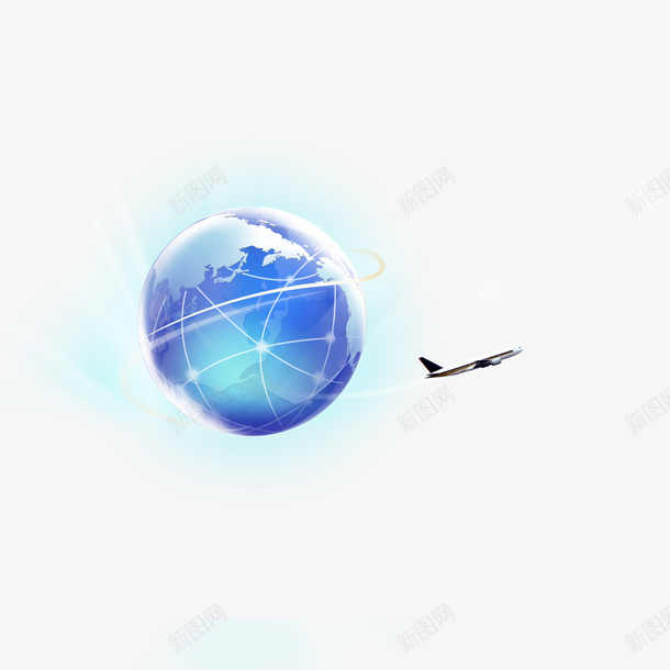 网络科技地球psd免抠素材_88icon https://88icon.com 地球 科技 网络 飞机
