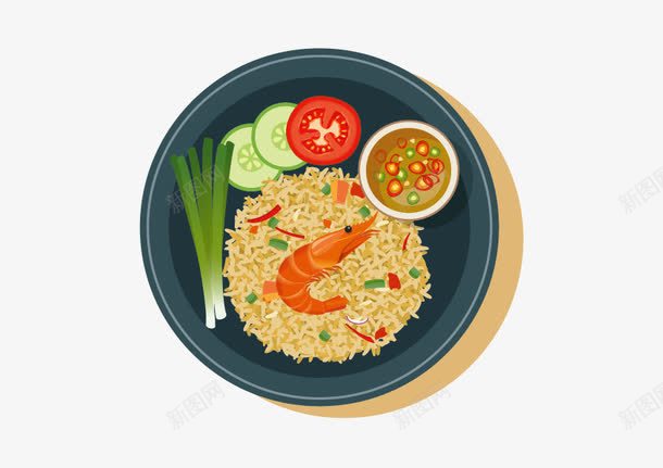 虾仁炒饭矢量图ai免抠素材_88icon https://88icon.com 图形 炒饭 虾仁 矢量图