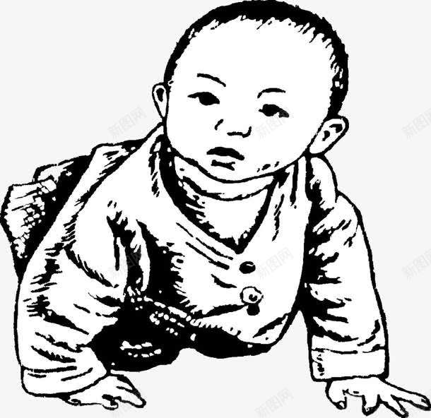 爬着的孩子png免抠素材_88icon https://88icon.com 卡通 可爱的 小孩爬 小男孩 手绘 简笔 黑色的
