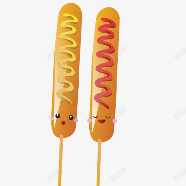 炸香肠热狗png免抠素材_88icon https://88icon.com 油炸食品 热狗 肉 香肠