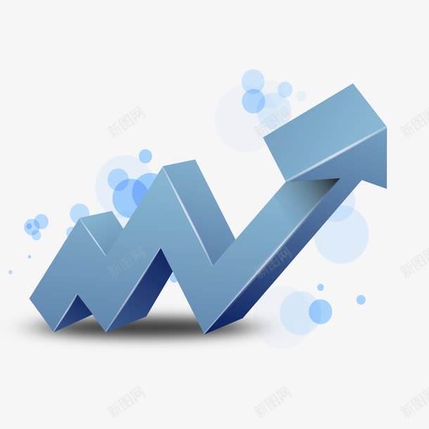 卡通蓝色立体箭头png免抠素材_88icon https://88icon.com 上升 卡通 手绘图 指示 方向 立体箭头 箭头