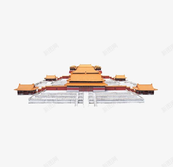 黄色建筑宫殿png免抠素材_88icon https://88icon.com 宫殿 建筑 装饰 黄色