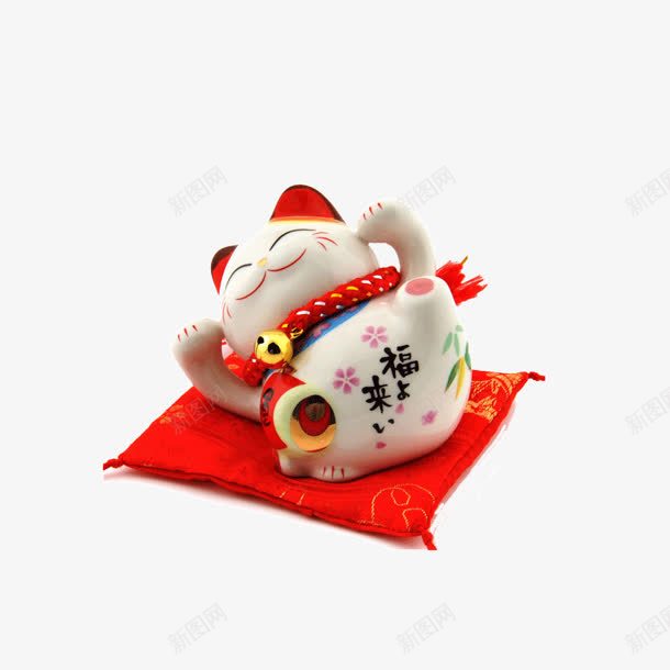 福来卡通白色招财猫png免抠素材_88icon https://88icon.com 卡通 白色