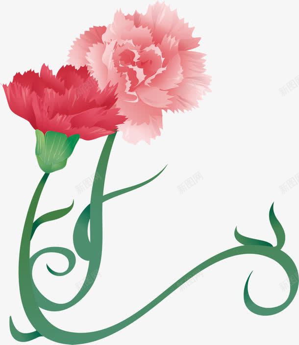 粉色卡通唯美手绘花朵节日康乃馨png免抠素材_88icon https://88icon.com 卡通 康乃馨 粉色 节日 花朵