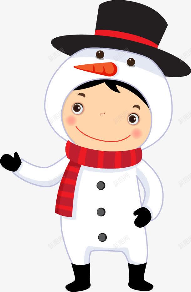 卡通穿白衣服的男孩png免抠素材_88icon https://88icon.com 卡通 可爱的 呆萌的 寒冷的 插图 红围巾 魔术帽
