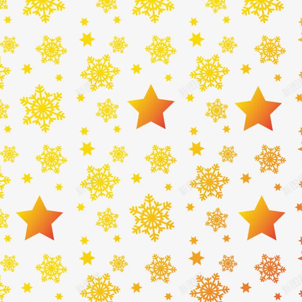手绘金色星星和雪花图案平铺png免抠素材_88icon https://88icon.com 平铺 手绘 星星 背景 金色 雪花