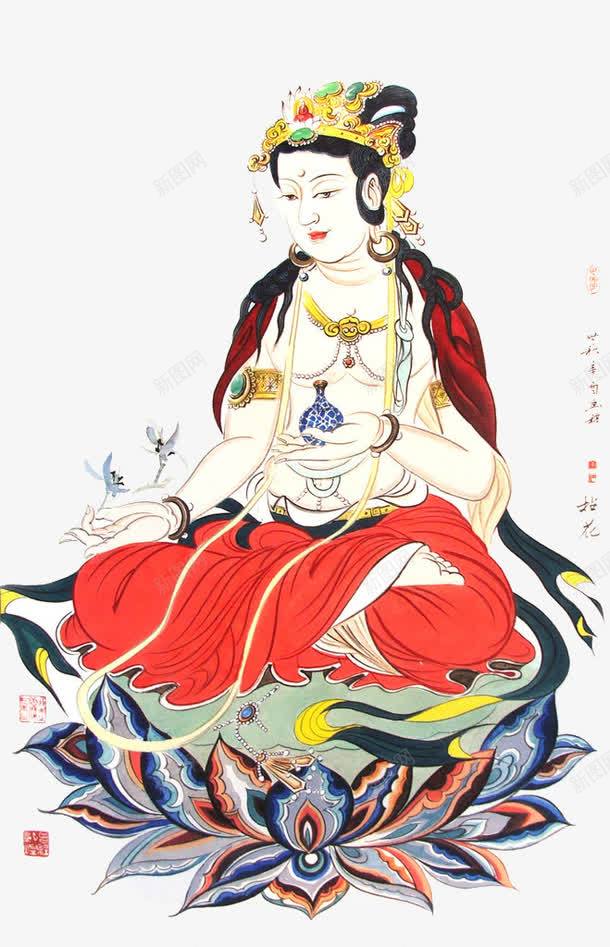 手持甘露瓶的观音菩萨画像png免抠素材_88icon https://88icon.com 佛像 甘露 画像 观音菩萨 观音菩萨图片