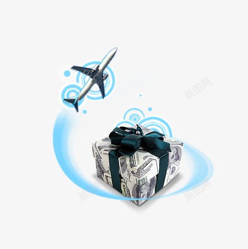 飞机带来的礼物png免抠素材_88icon https://88icon.com 惊喜 空运 飞机