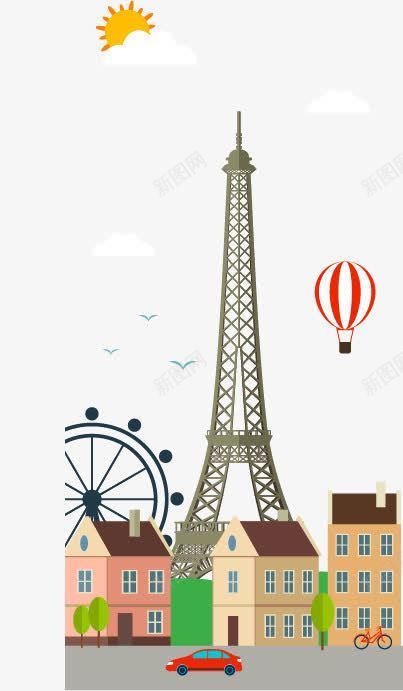扁平化环球旅行png免抠素材_88icon https://88icon.com 世界名著 埃菲尔铁塔 扁平化 旅游 旅行素材 环球素材