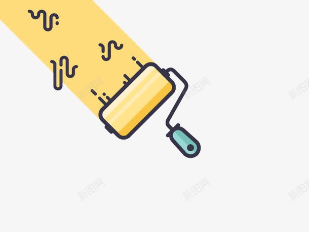 刷子png免抠素材_88icon https://88icon.com 卡通刷子 染料 粉刷 黄色